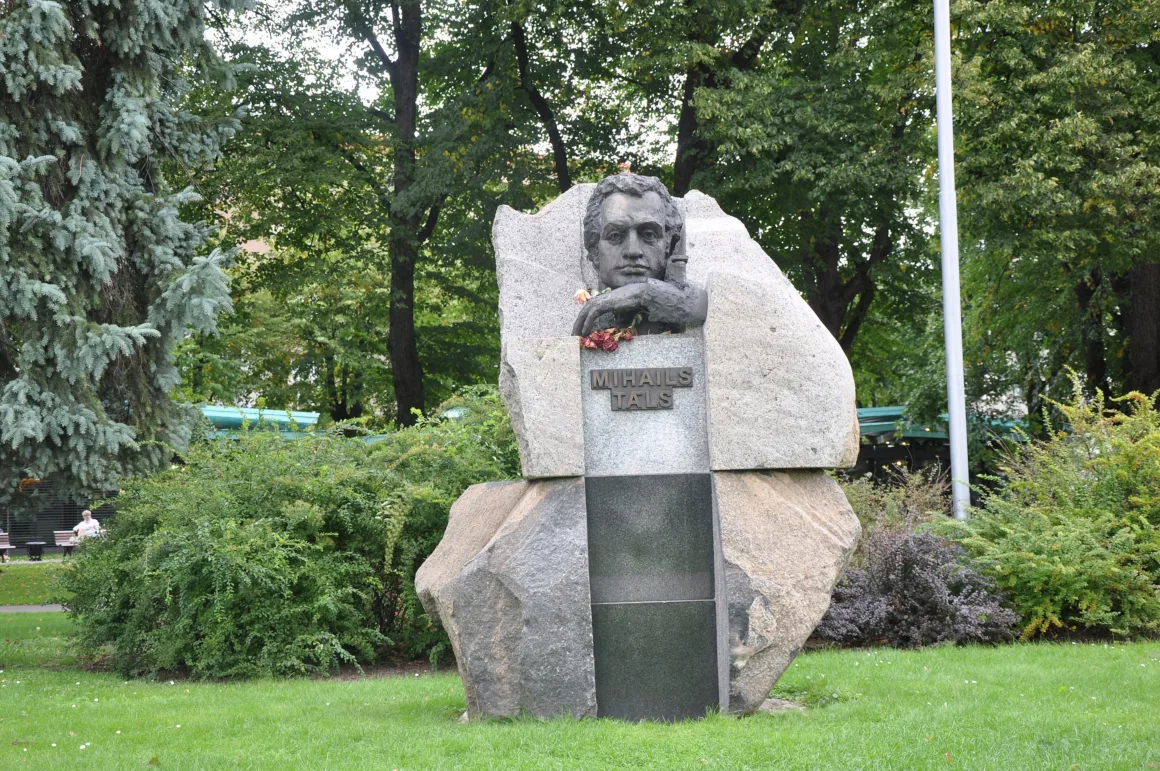 Monument To the World Chess Champion Mikhail Tal. Latvia, Riga